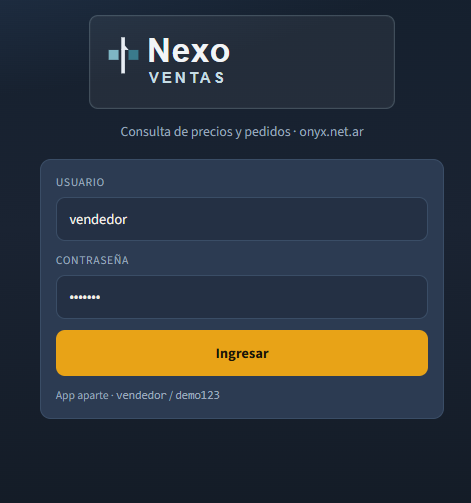 Nexo Ventas — login
